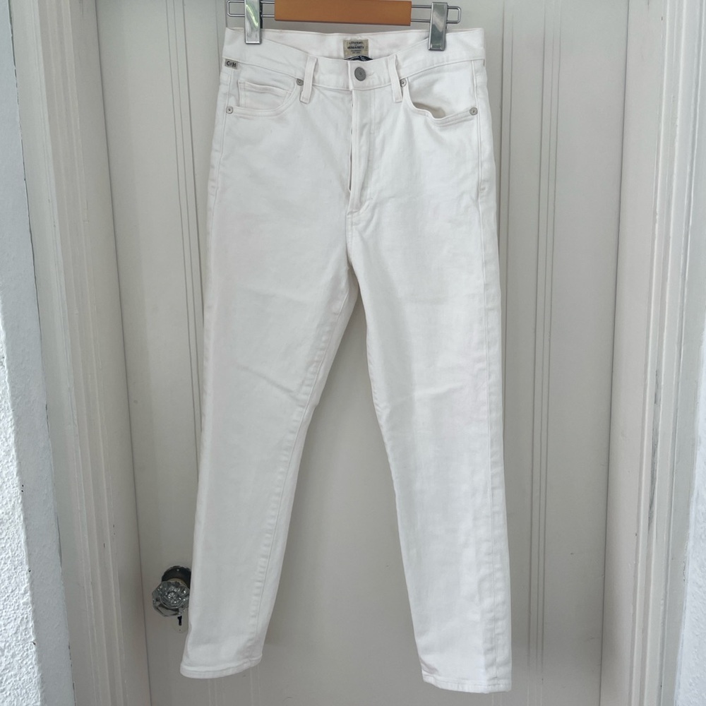 Citizens Of Humanity Olivia Crop White High Rise Slim Jeans